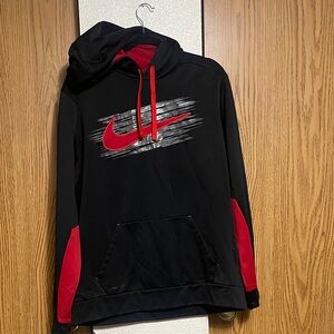 Nike Men's Black and Red Graphic Hoodie